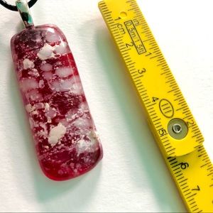 Red Pendant Cranberry Raspberry Art Glass
